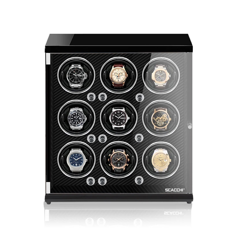 

Шкатулка для автоматических часов, деревянная, с 9 отделениями, 200906-10