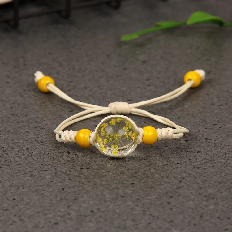 Натуральный белый кристалл камень браслет многоцветный вечный цветок ручной