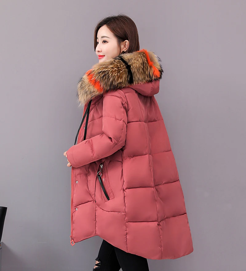 Plus Size 4XL 5XL Winter Jacket Women Padded Outwear Hooded Colorful Fur Female Coat Long Parka Mujer Invierno