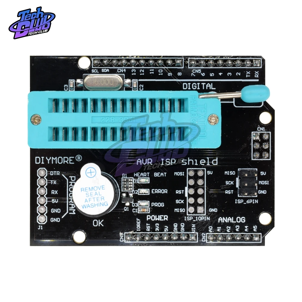 AVR ISP щит горелка Bootloader программируемый модуль расширения зуммер Светодиодный