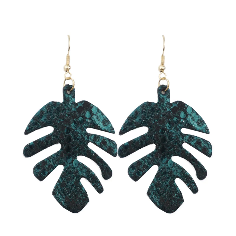 M &amp G кожаные серьги в форме листа для женщин золотистые зеленые фиолетовые