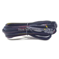 8p 1m 20awg 30cm micro fit 3 0 43025 2x4pin 0430250800 8 pin 24pin male female extension with black braided cable sleeving over