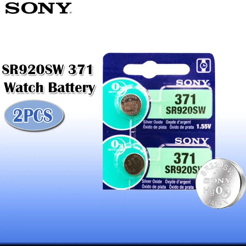 2 шт./лот sony 100% оригинал 371 SR920SW 920 SR920 1 55 V часы батарея Кнопка монета ячейка Сделано