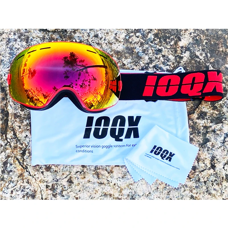 Лыжная маска IOQX двухслойная антизапотевающая с УФ-защитой 400 для катания на лыжах