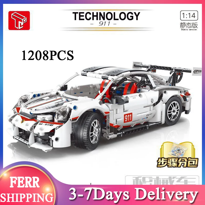 

2021 High Technical Super Racing Car Porsched McLarened P1 Model Bricks MOC Speed Champion Vehicle Building Blocks Toys for Kids