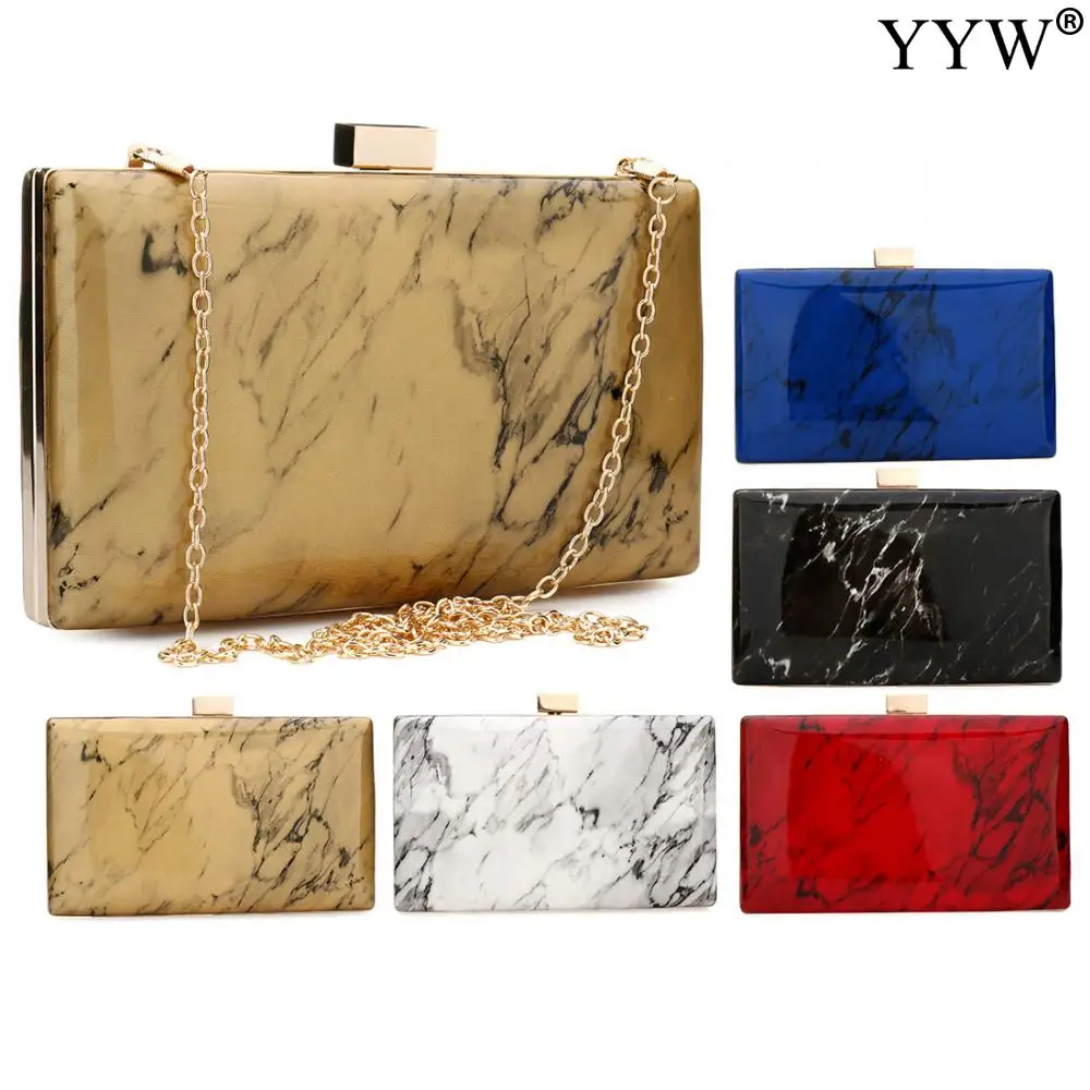 Fashion Women Acrylic Box Clutch Bag Brand Ladies Evening Handbag Bag Wedding Party Female Clutch Shoulder Bag Marbling Purse brand fashion designer women new acrylic brown beige patchwork evening bag luxury party handbag woman checkered box clutch purse