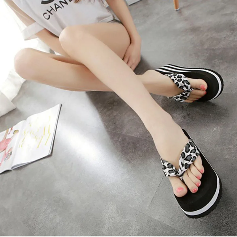 

Summer Ladies Sandals ultra-high sole outdoor indoor non-slip flip-flops with student lace-up Sandals