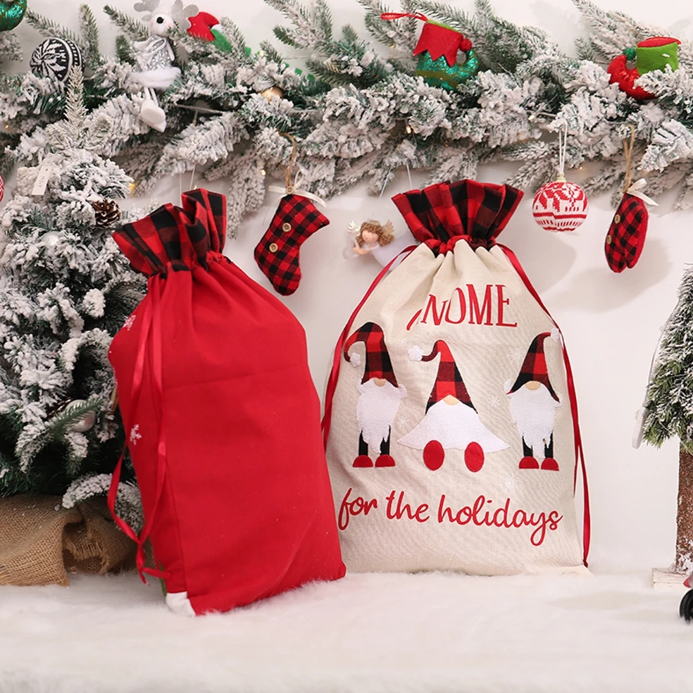

Christmas Gift Bag Drawstring Gift Packaging Bag Children's Candy Bag Packaging Forester Red Forester Drawstring Gift