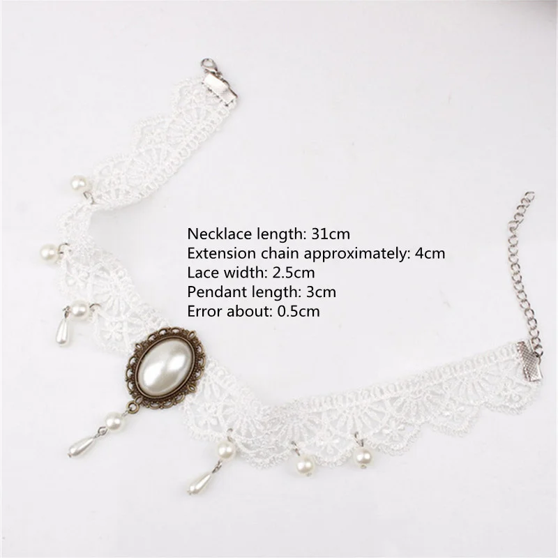 

Gothic Crystal Tassel Tattoo Chokers Necklaces For Woman Collar Black White Lace Clavicle Chain Fashion Wedding Jewelry Accessor