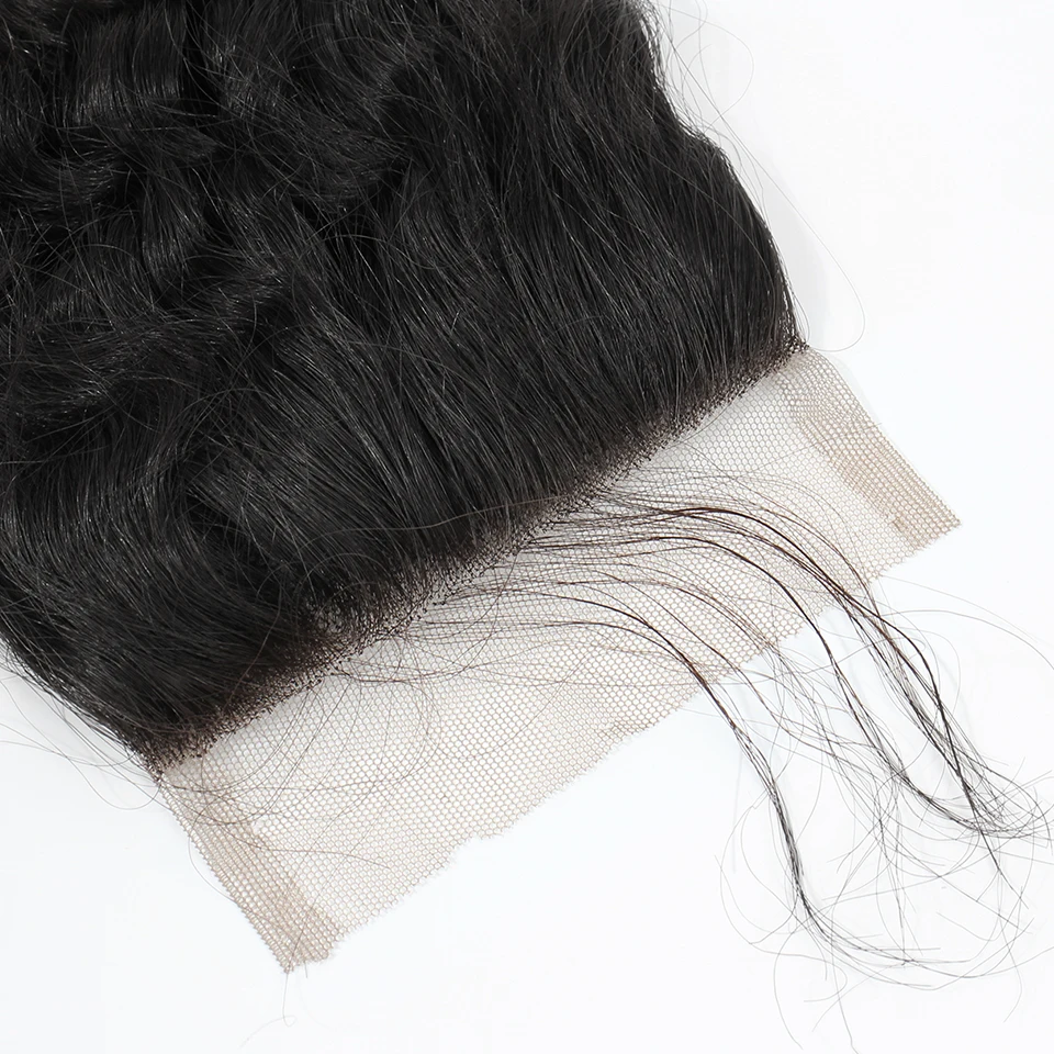 Прозрачные бразильские кудрявые человеческие волосы 4x4 с глубокой волной