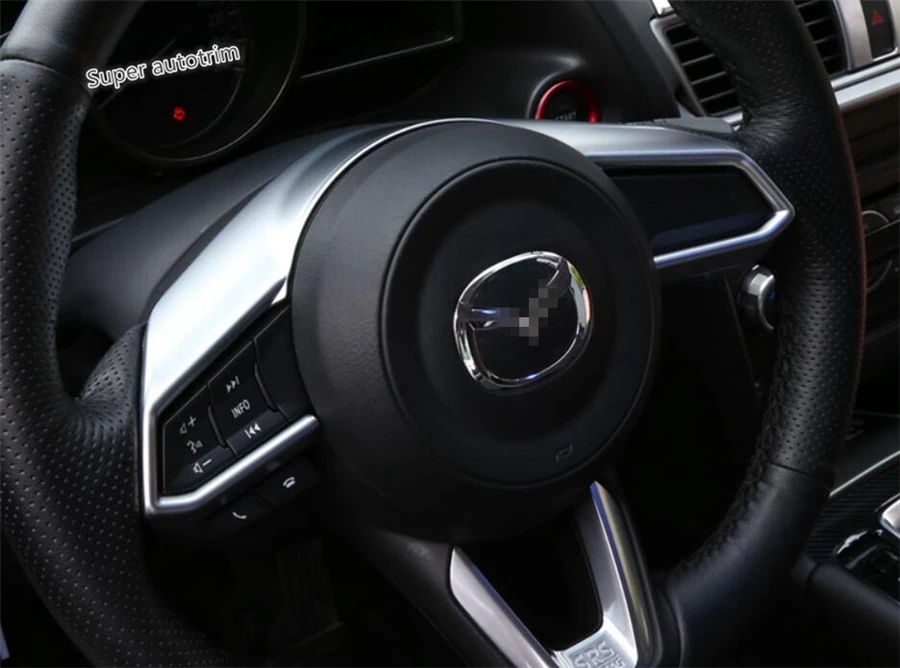 Lapetus аксессуары интерьера руля украшение рамка Крышка отделка ABS Подходит для Mazda 3 AXELA седан хэтчбек