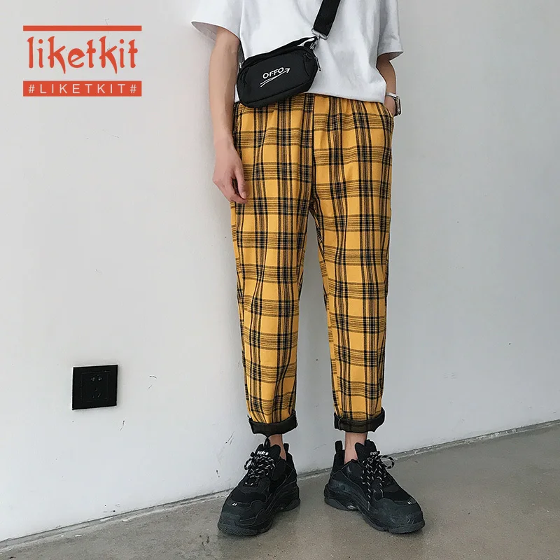 Liketkit мужские и женские корейские черные клетчатые повседневные штаны 2019 s Harajuku