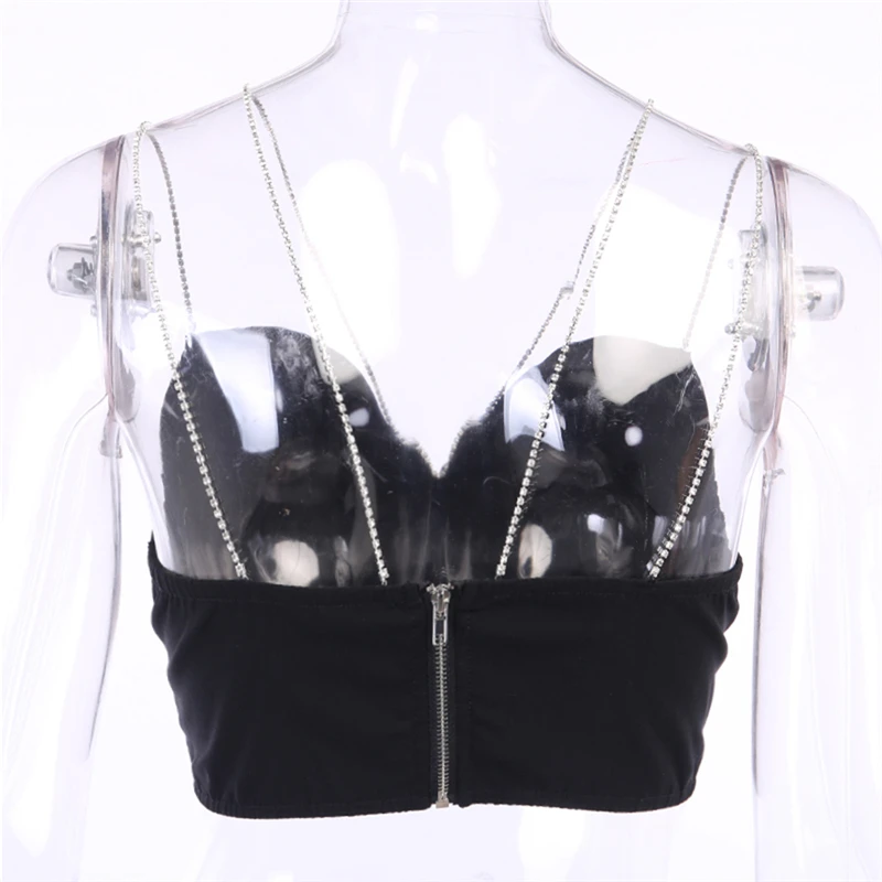 

Sexy Spaghetti Strap Cami Slim Cropped Top Women Summer Casual Backless Skinny Black Streetwear Sleeveless Camisole
