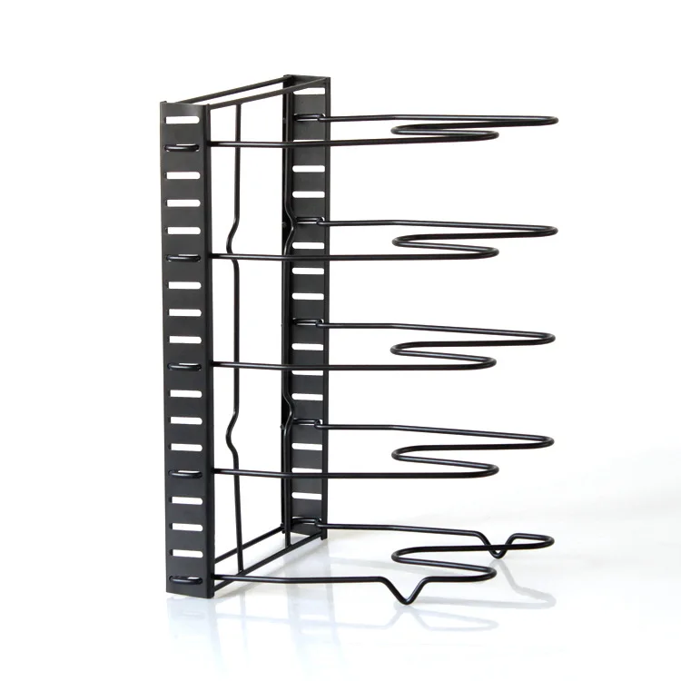 Кухонная бронзовая кухонная утварь pot organizer pot holder крышка стойка для посуды Регулируемый тяжелый шкаф(без горшка) AP11121142 - Цвет: Черный