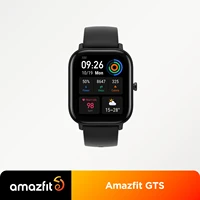 global version amazfit gts smart watch 5atm waterproof smartwatch 14days battery gps music control leather silicon strap