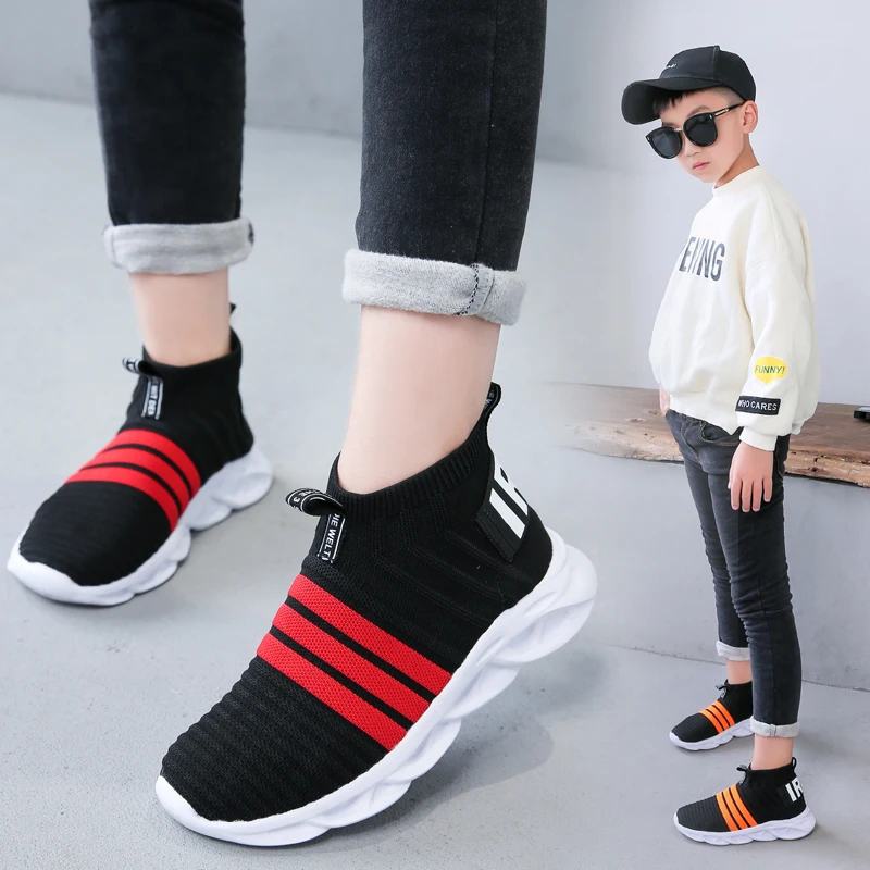 VOSONCA Children Casual Shoes Boys Girls Sneakers Child High Elastic Foot Wrapping Snow Boots Kids Knitted Socks | Детская одежда и