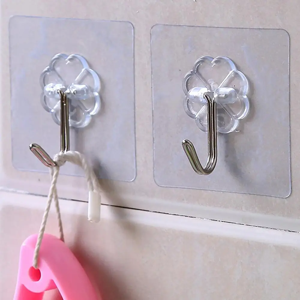 

Waterproof Transparent Seamless Adhesive Hook Household Kitchen Bathroom Wall Reusable Viscose Hook Vacuum Sucker Hanger Hook