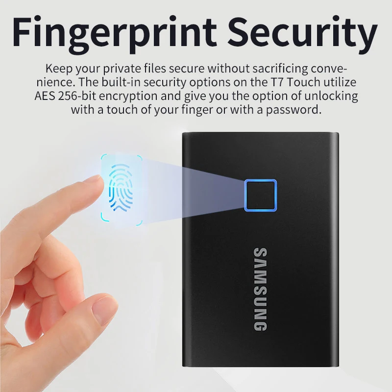 Портативный SSD накопитель Samsung T7 с сенсорным интерфейсом внешний USB 500 Gen2 на ТБ ГБ