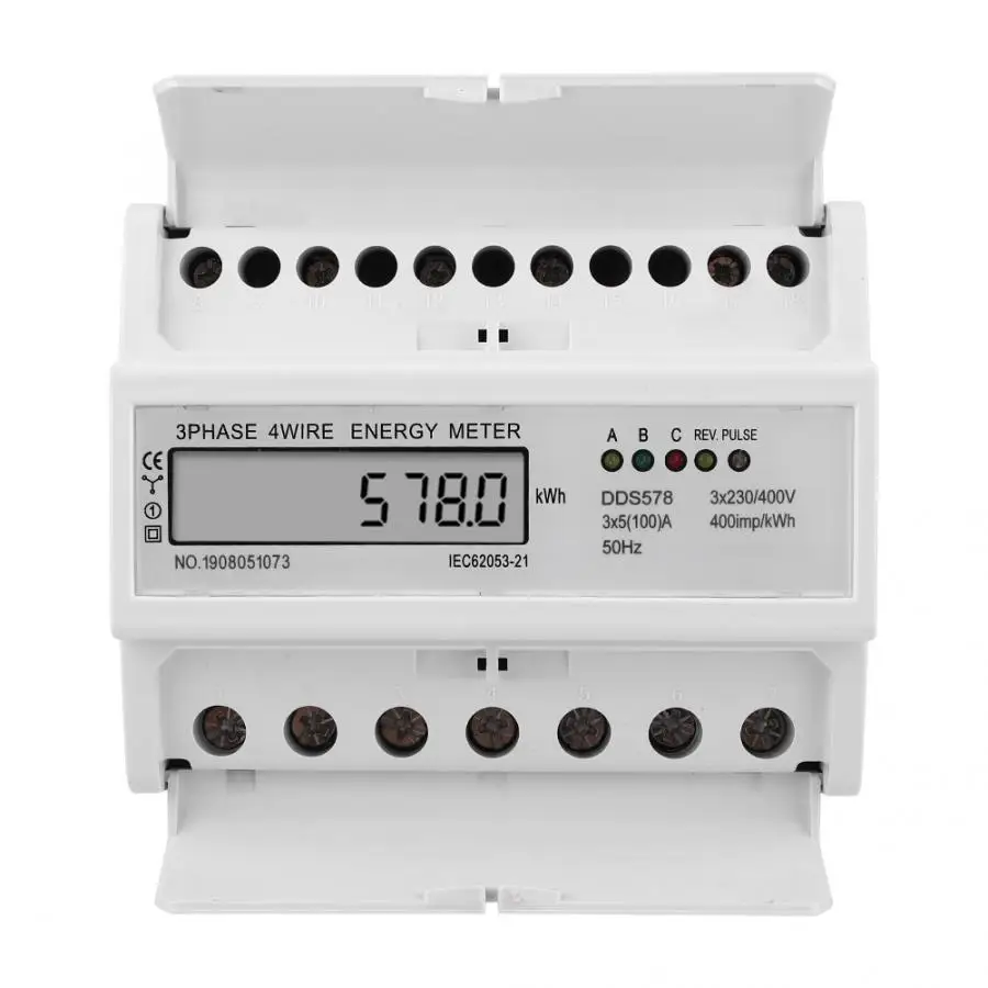 Счетчик электроэнергии DDS578 с ЖК дисплеем 3 фазы 4 провода 7P 380 В 50 Гц/60