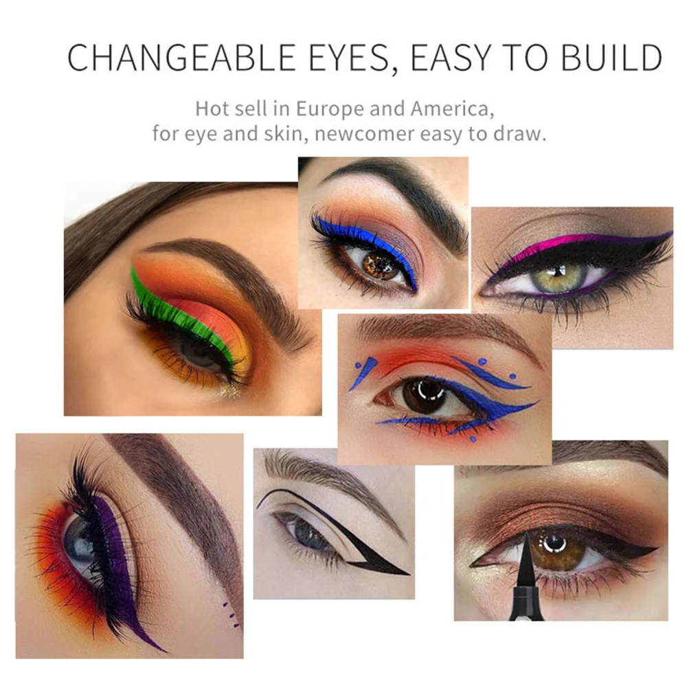 

2 In 1 Liquid Eyeliner Double-Head Waterproof Colorful Eyeliner Long-Lasting Easy-To-Apply Makeup Natural Color Explosion
