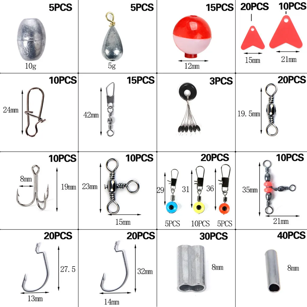 Чехол для рыболовных снастей 263 шт. рыболовные принадлежности набор деталей