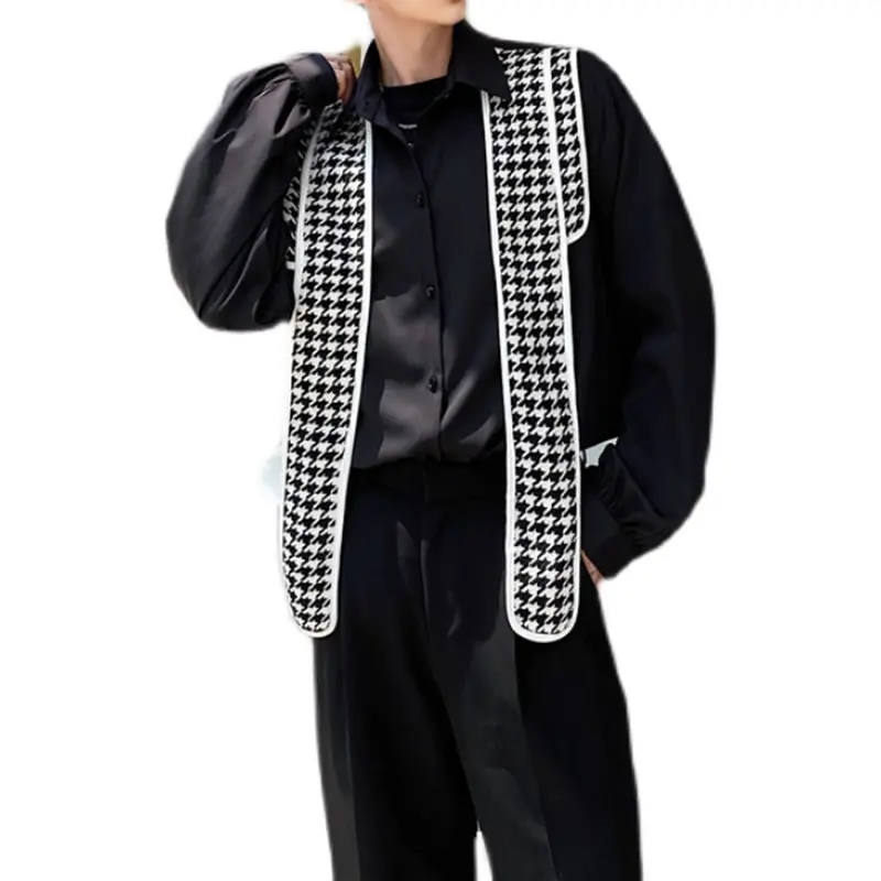 

XITAO Plaid Patchwork Casual Shirt Women Tide Fashion New Style Turn Down Collar Long Sleeve Small Fresh Single Breasted DZL2638