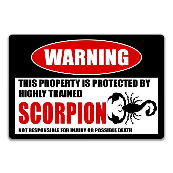 

Scorpion Sign Security Sign Warning Danger Metal Tin Sign Vintage Tin Metal Sign Bar Club Cafe Garage Wall Decor Farm Decor Art