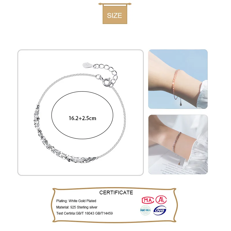 Trustdavis 100% Серебро 925 пробы женское ювелирное изделие Многослойные Бусины браслет