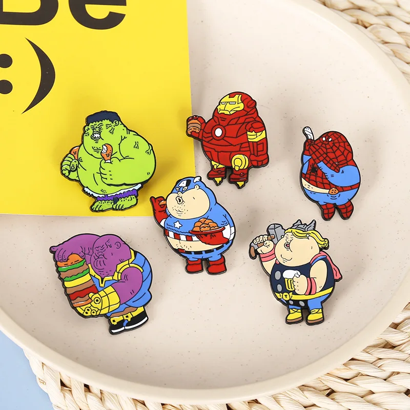 

Cartoon fat hero brooch, student bag decoration, clothes, hat, collar decoration pin, student stationery decoration