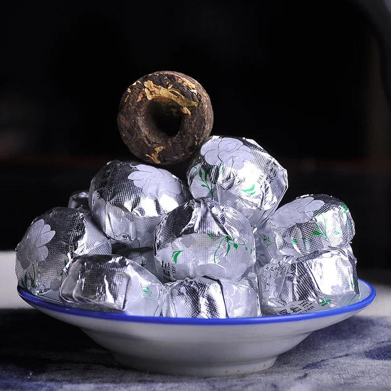 

Slimming Tea Jasmine Ripe Tea New Product Chrysanthemum Pu'er Jasmine Pu'er Mini Tuo Tea Pu'er -tea 500g Beauty