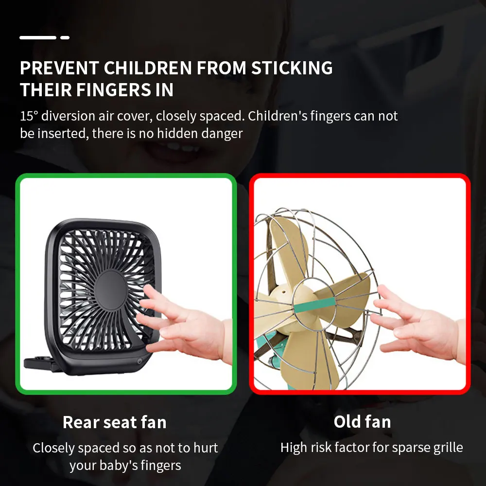 

Car Back Seat Mini USB Foldable Silent Fan Cooler Portable Air Cooling Fan Use Desktop Office Fan Three Grade Wind Speed