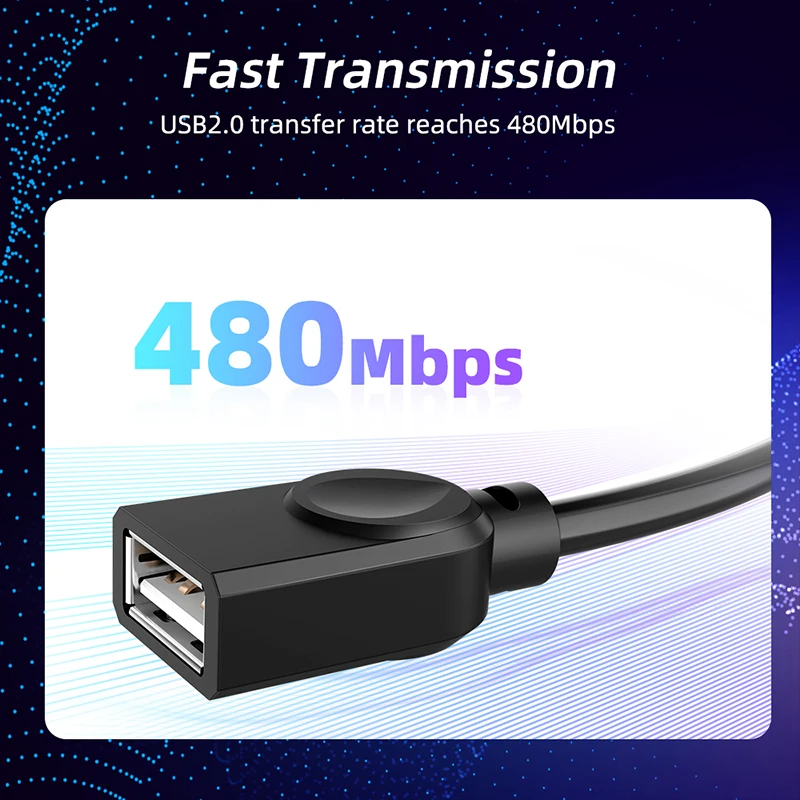 Кабель-Удлинитель USB 2 0 штекер-гнездо синий черный 1 5 м 3 | Электроника