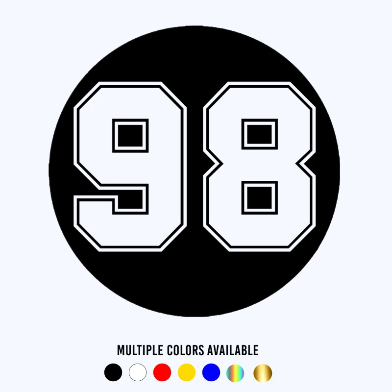 

CK20323# Die-cut Vinyl Decal Figure Number 98 Car Sticker Waterproof Auto Decors on Car Body Bumper Rear Window