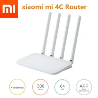 xiaomi smart home wifi router 4c roteador app control 64 ram 802 11 bgn 2 4g 300mbps 4 antennas wireless routers repeater