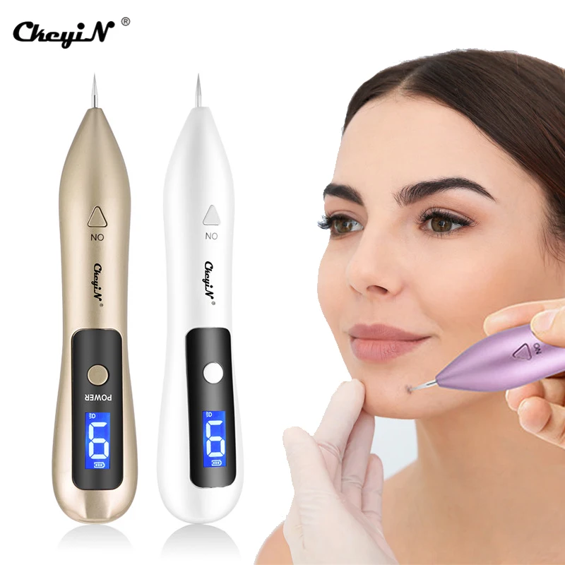 

CkeyiN Laser Plasma Freckle Pen 9 Level LCD Display Mole Spot Remover Skin Wart Tag Tattoo Nevus Remaval Home Use Skin Care Tool