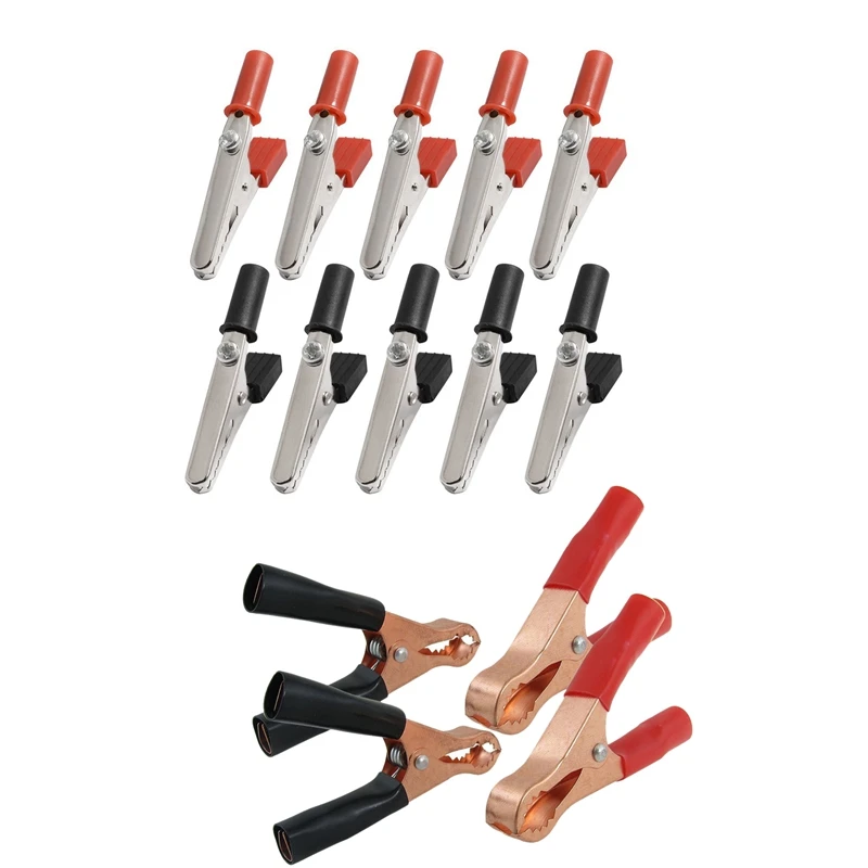 10 шт. 50 мм пластиковый тестовый зонд с ручкой металлические зажимы для аллигатора