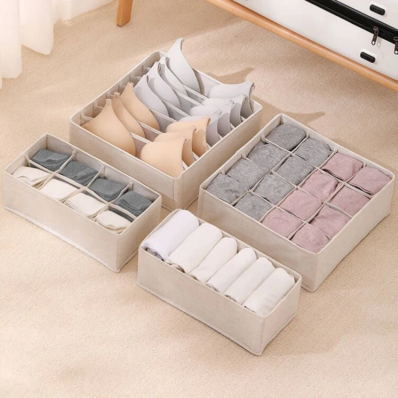

Foldable Underwear Storage Box Cloth Socks Panties Bra Organize Case Home Drawer Office Desk Sundries Organizer