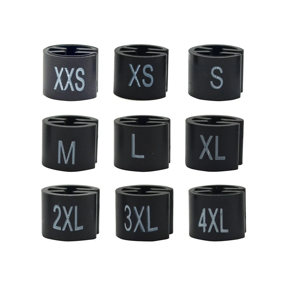 

500 Pieces Black Hanger Sizer Garment Tags Markers Size Dividers Size Marker For Hangers Xxs-4xl Printed Lables For Clothes