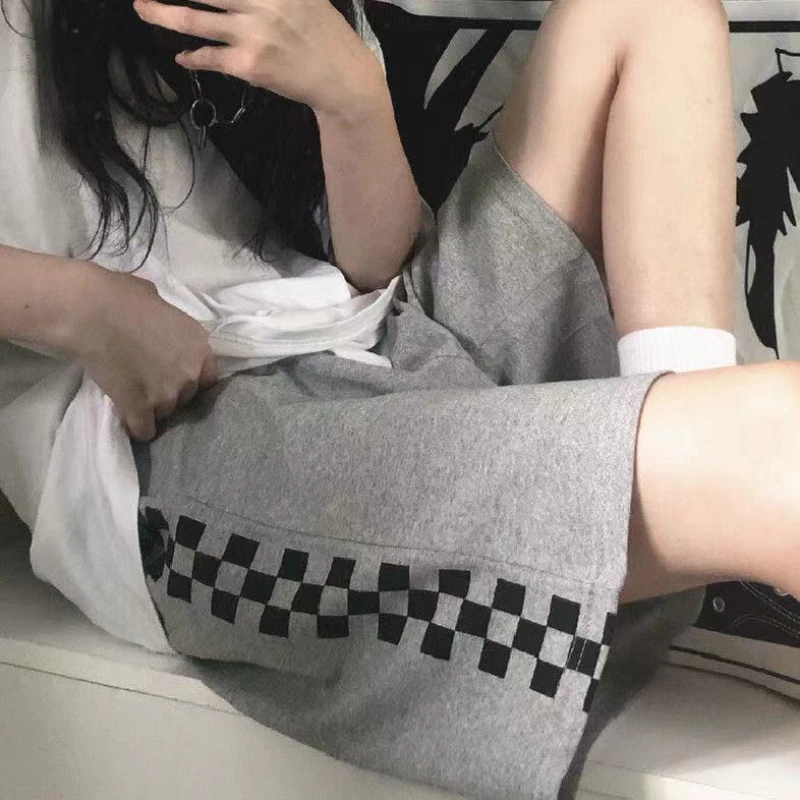 

Oversize Shorts Women Summer Unisex Couple Fashion Casual Pockets Ulzzang Harajuku Loose High Waist Drawstring Female Students