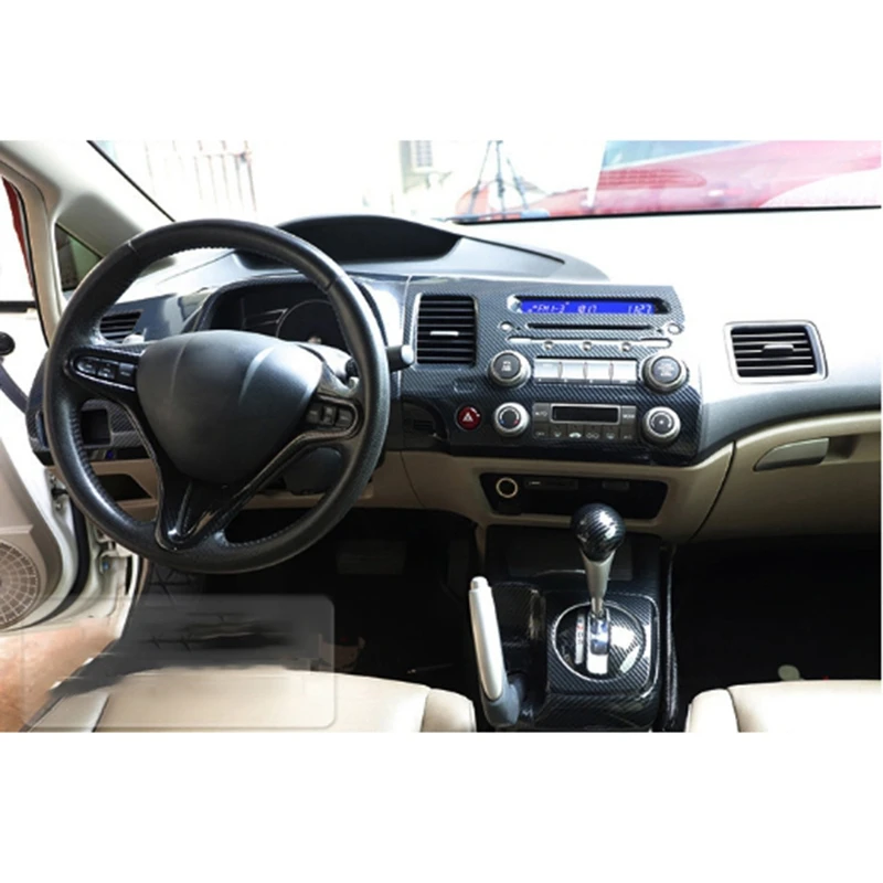 Car Carbon Fiber Color Gear Shift Knob Head Cover Trim for Honda Civic 2006-2011 |