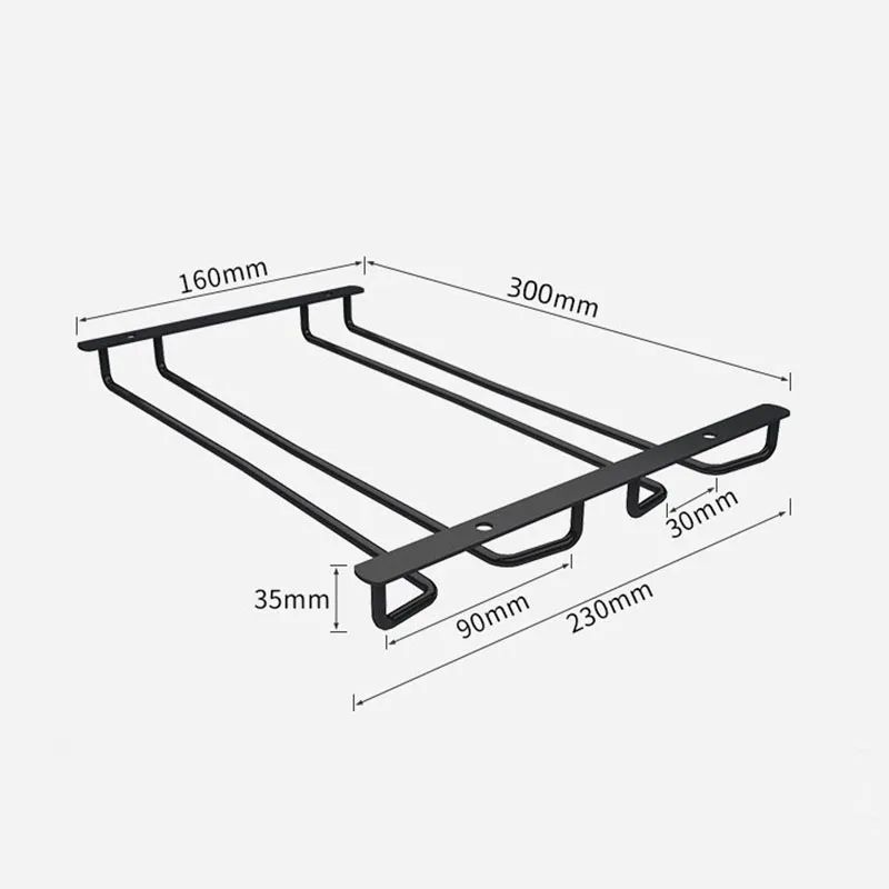 Подвесная стойка из нержавеющей стали черный держатель для шкафа полка хранения