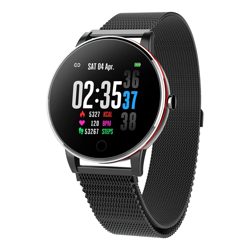 black Geekbes WR14 Смарт-часы 1," ips цветной экран Smartwatch металлический корпус IP67 умный Браслет монитор сердечного ритма во время сна мульти-спорт - Цвет: black