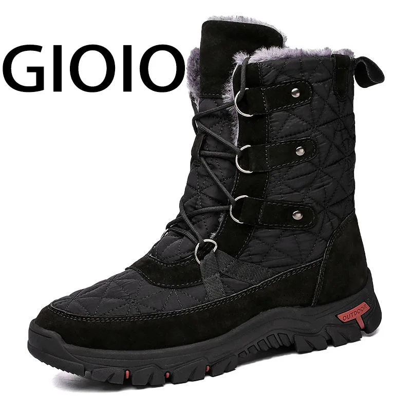 

Winter Men's Snow Boots Fashion Men's Platform Boots Casual Plush Warm Boots Men Western Boots Work Shoes for Men Masculina