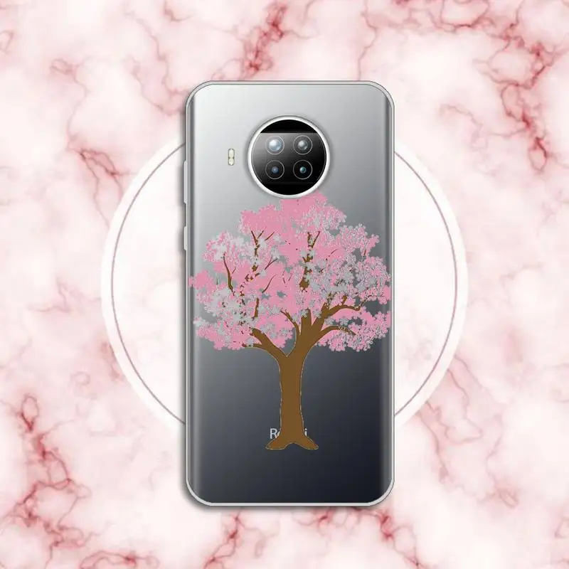 

Cherry blossoms pink Phone Case Transparent for Xiaomi Redmi note 10 t 8 9 pro lite 11