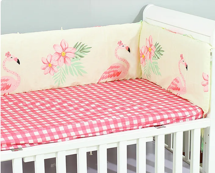 

6/9PCS Flamenco Baby Crib Bedding Set Safety Protection Cotton bed linen Cot Bedding Set Baby Blanket Linen protetor de berco
