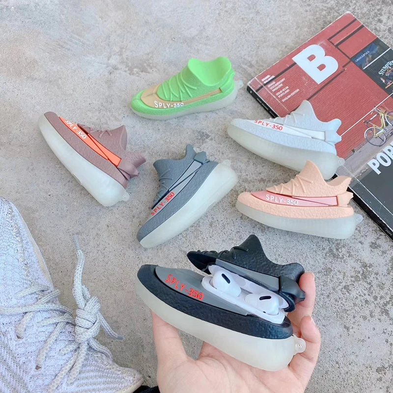 

Dropshipping Luminous 3D Sply 350 V2 Shoe Silicone Case For apple Airpods 1 2 3 Pro Bluetooth headset Protective Earphone cover