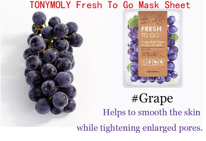Grape 1pcs Корейская косметика, маска I'm Real, лист Missha, маска для лица, уход за кожей, увлажняющая, отбеливающая, контроль масла, JM решение, маска для лица - Цвет: Grape 1pcs