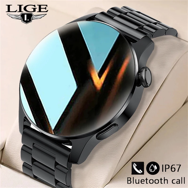 

LIGE Bluetooth Call Smart Watch Men Full Touch Screen Sports Fitness Watch For Huawei Android ios Smartwatch 2022 Xiaomi Clock