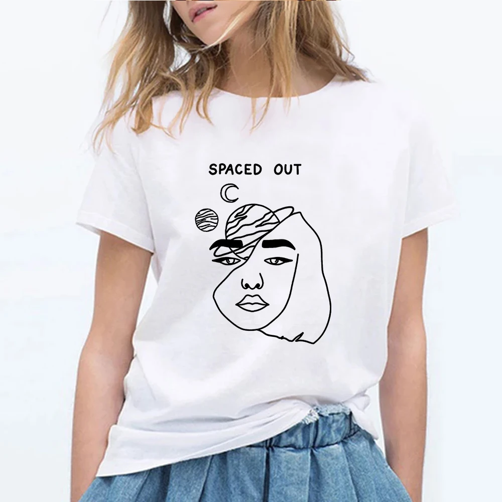 

Face Abstract Simple Women Tshirt Cotton Casual Funny T Shirt Gift for Lady Yong Girl Top Tee Drop Ship Geometry Camisas Mujer