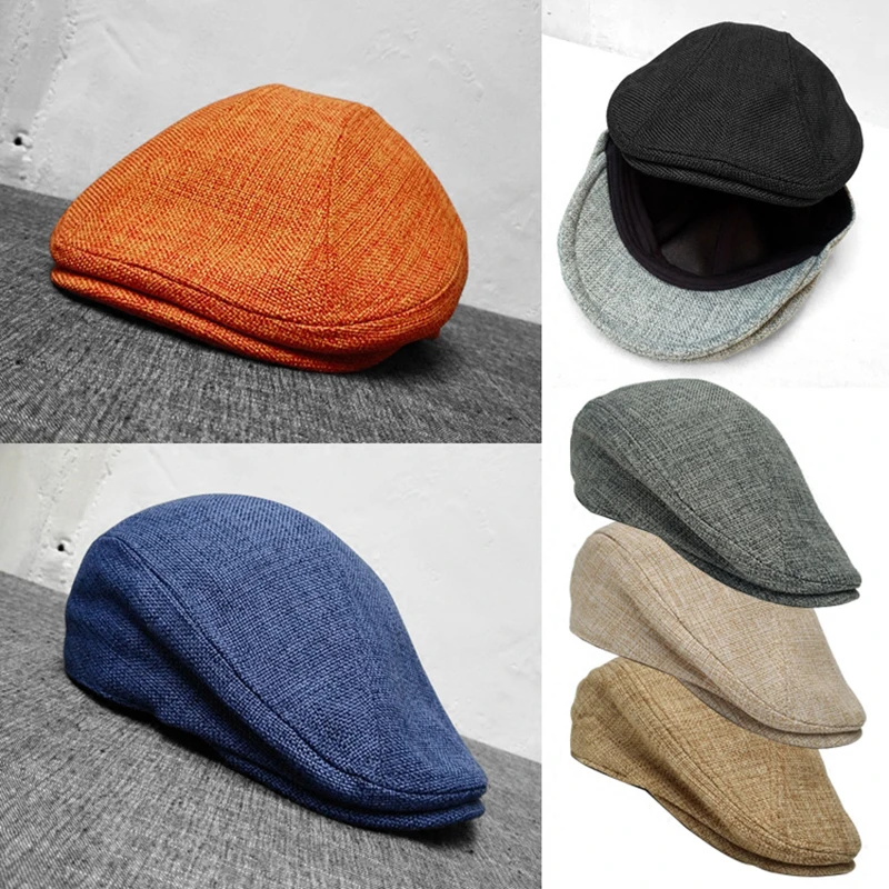 Double Wearing Style Men Hats Berets British Western Style Ivy Cap Classic Woman Vintage Cotton And Linen Beret BLM211